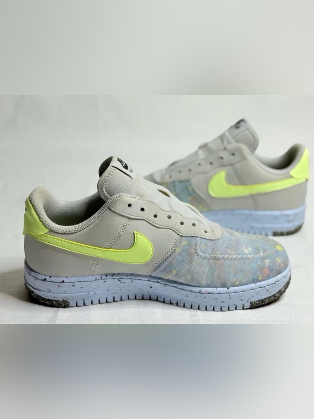 Nike Women's Air Force 1 Low Crater 'Pure Platinum' Size 9.5 *No Laces*